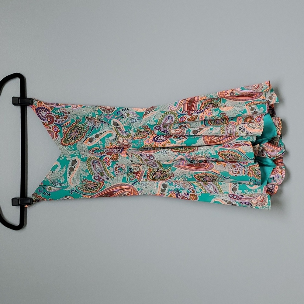 Paisley Romper. Criss Cross back straps.